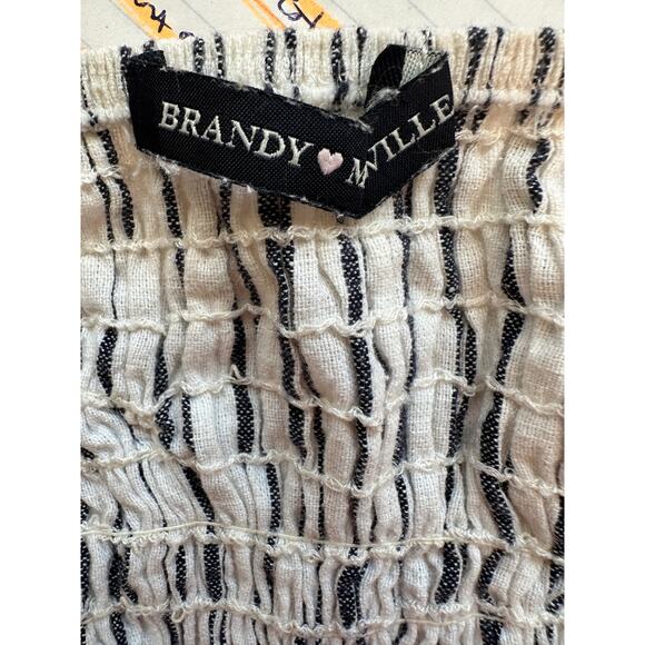 Brandy Melville Astrid White & Black Stripe Button Down Crop Top - Picture 10 of 11